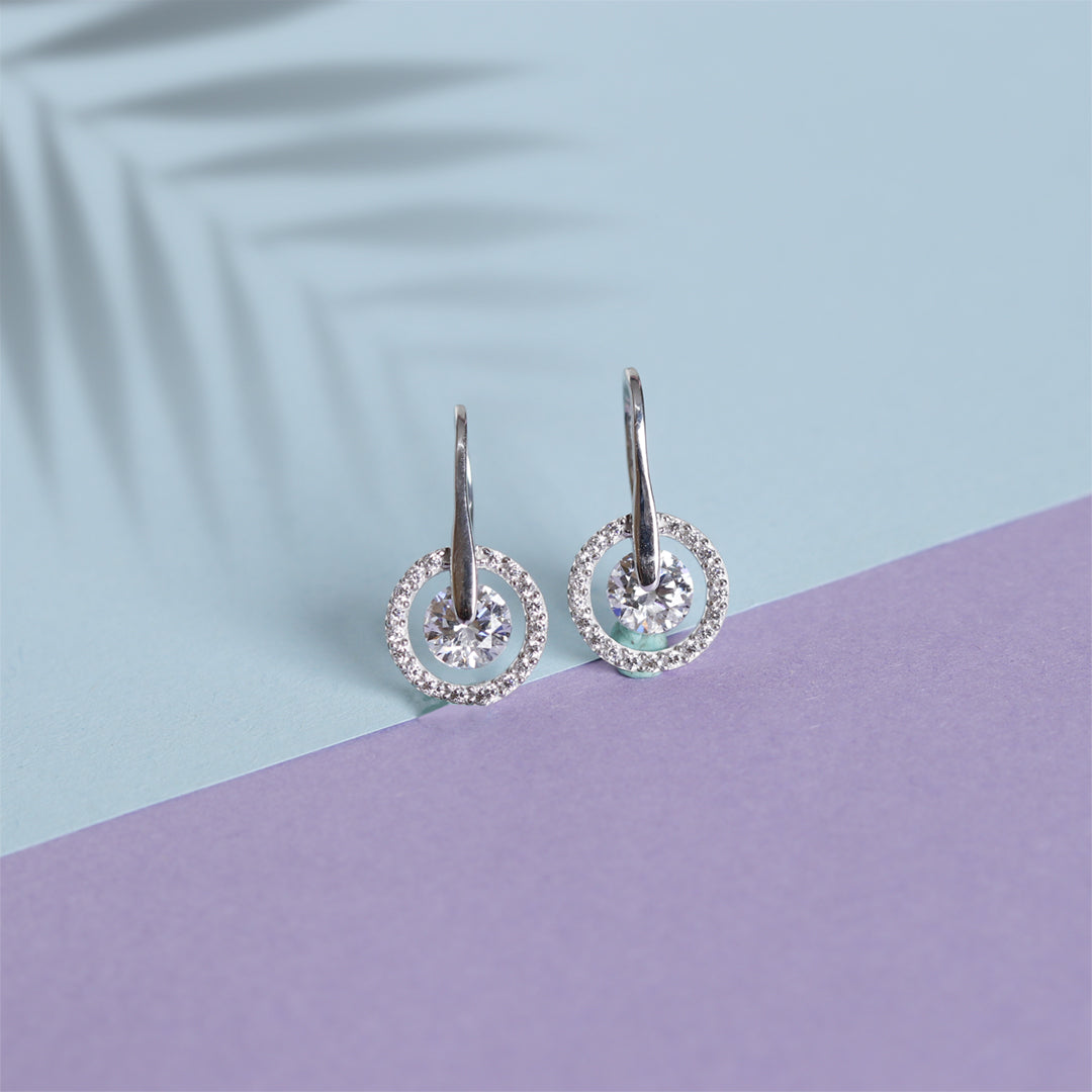 Solitaire Hook Earrings