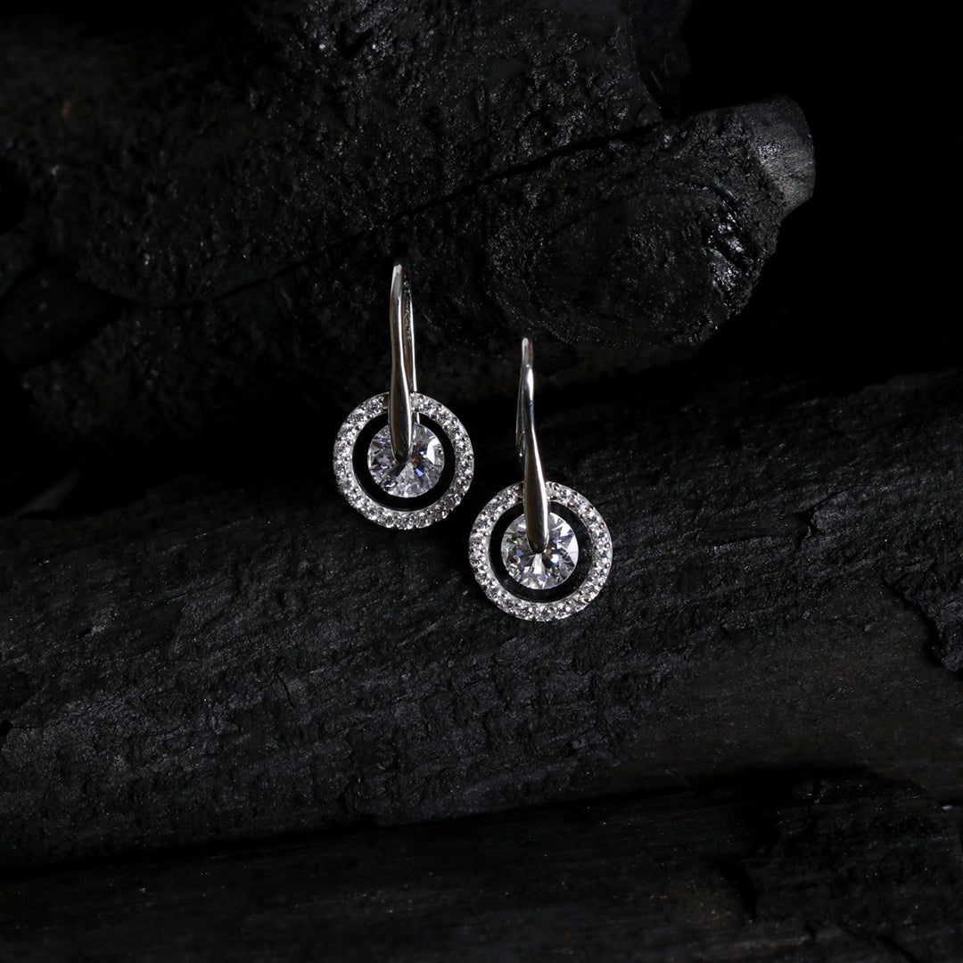 Solitaire Hook Earrings