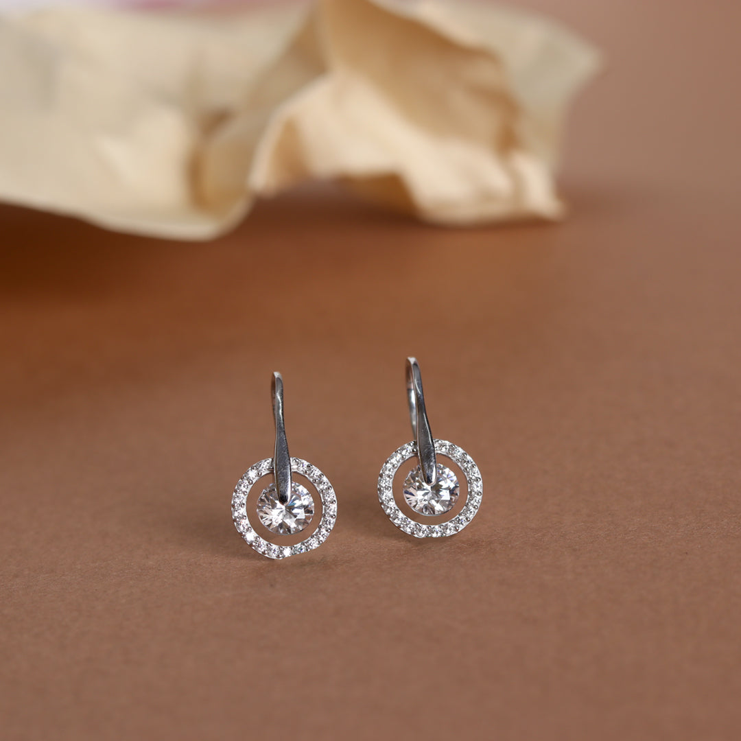Solitaire Hook Earrings