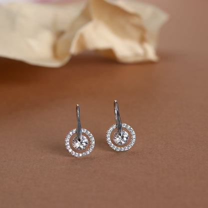 Solitaire Hook Earrings