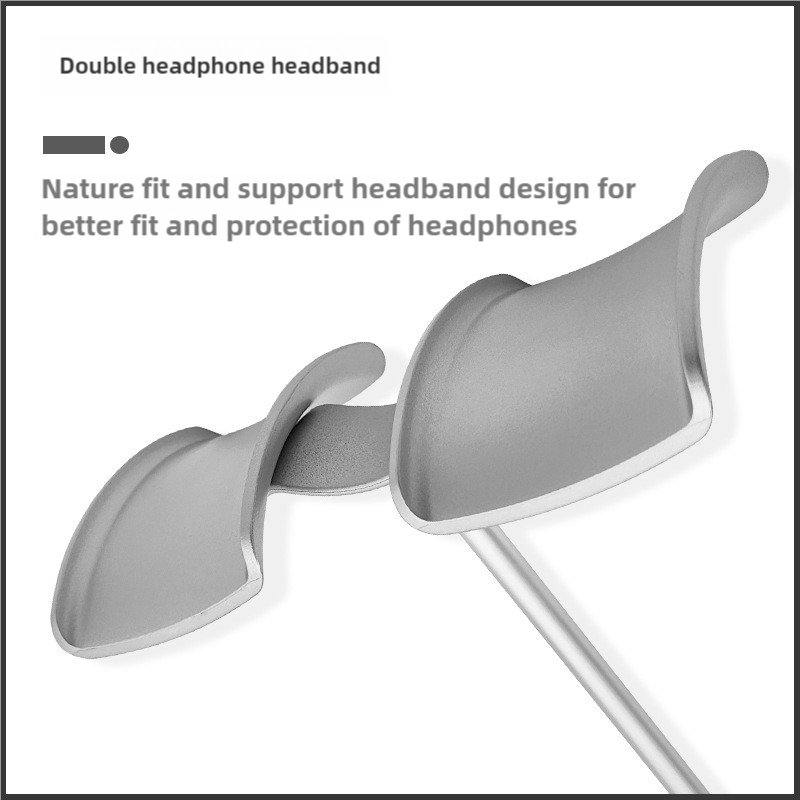 NNEDSZ Silver Dual Headphone Stand - Creative Double Hook Aluminum Alloy Display Holder