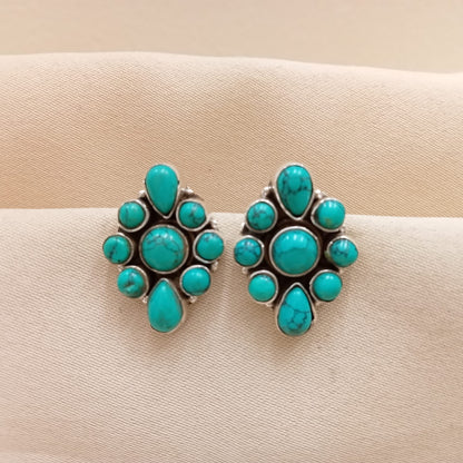 Kite Shape Hydro Turquoise Studs